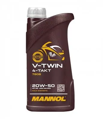 MANNOL motorový olej 4T V-TWIN 20W50 1 L MA2 plně syntetický (JASO MA/MA2, API SL) (20) (MANNOL motorový olej 4T V-TWIN 20W50 1 L MA2 plně syntetický)