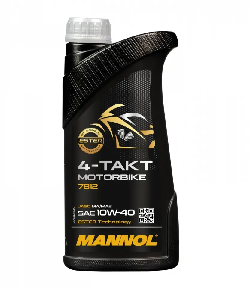 MANNOL motorový olej 4T MOTORBIKE 10W40 1L ESTER + MA2 syntetický (7812) (20) (API SN) (MANNOL motorový olej 4T MOTORBIKE 10W40 1L ESTER + MA2)
