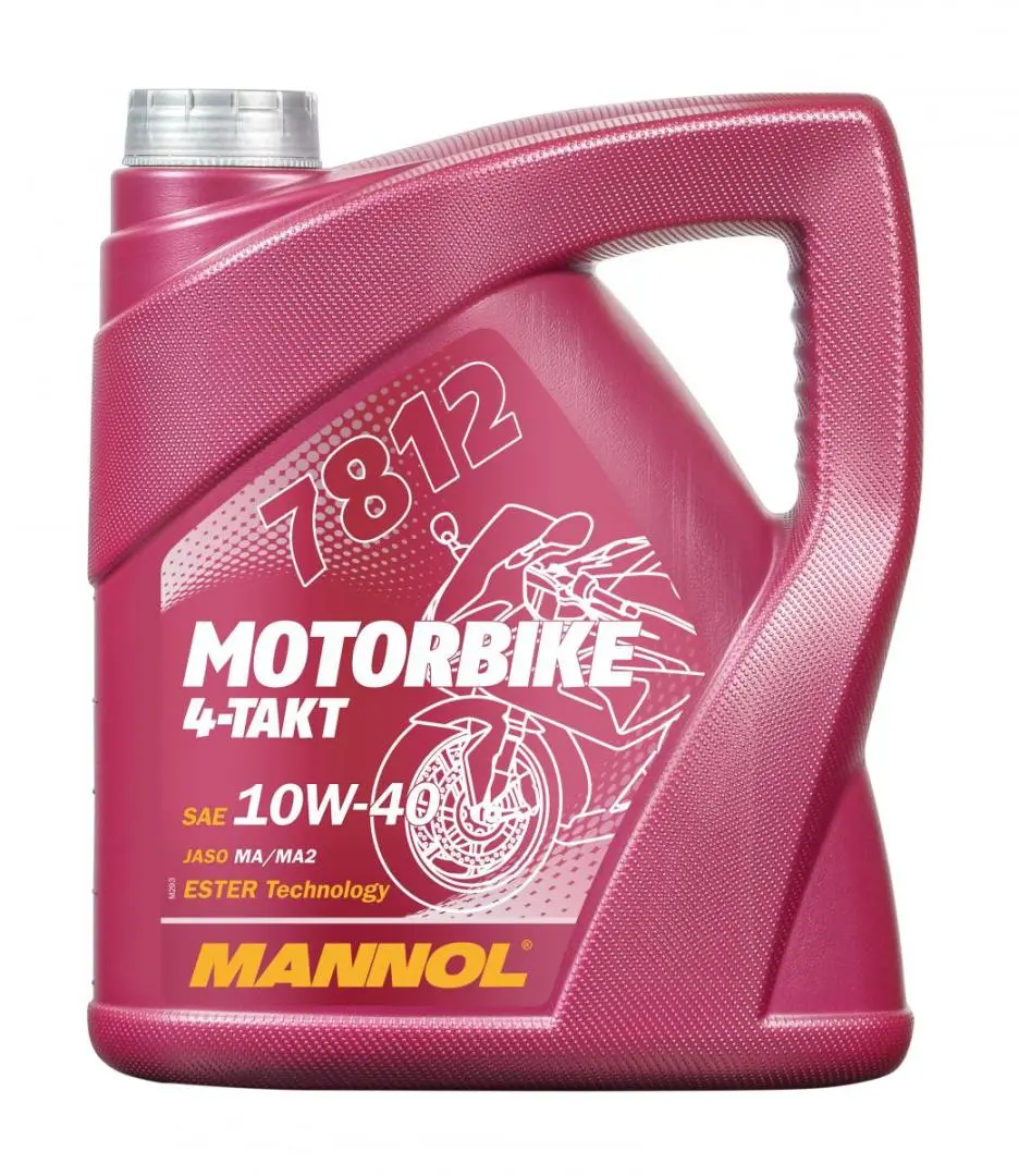 MANNOL motorový olej 4T MOTORBIKE 10W40 4L ESTER + MA2 syntetický (7812) (API SN) (MANNOL motorový olej 4T MOTORBIKE 10W40 4L ESTER + MA2 syntetický)