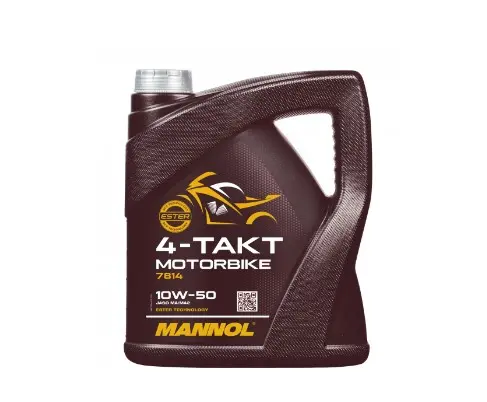 MANNOL motorový olej 4T MOTORBIKE 10W50 4L syntetický ESTER TECHNOLOGY (JASO MA/MA2) (7814) (20) (MANNOL motorový olej 4T MOTORBIKE 10W50 4L)