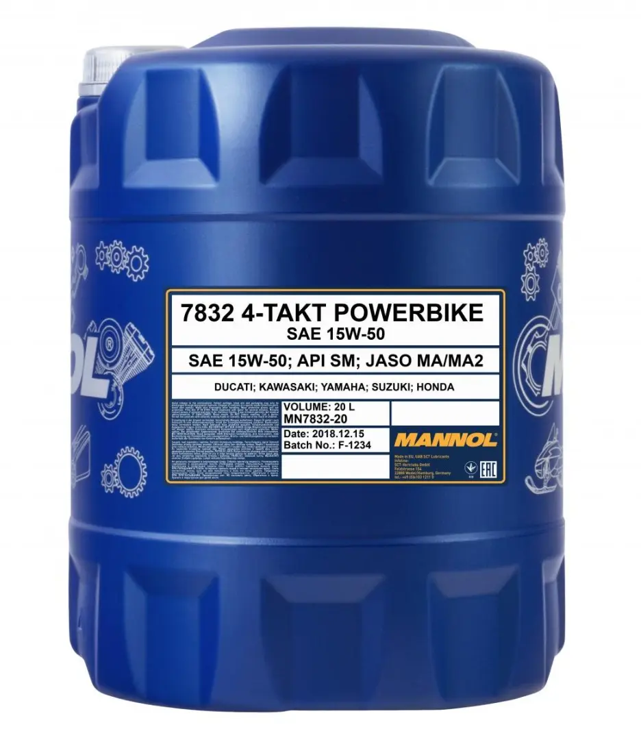 MANNOL motorový olej 4T MOTORBIKE 15W50 20L ESTER + MA2 polosyntetický (7832) (MANNOL motorový olej 4T MOTORBIKE 15W50 20L ESTER + MA2 polosyntetický)