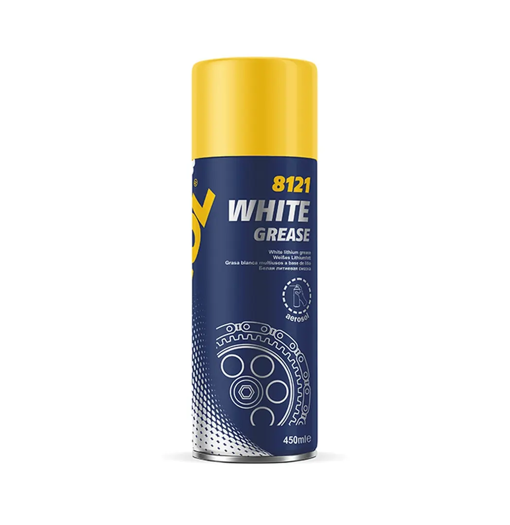 MANNOL WHITE GREASE 450ML - bílé univerzální mazivo (sprej) (8121) (12) (MANNOL WHITE GREASE 450ML - bílé univerzální mazivo (sprej) (8121) (12))