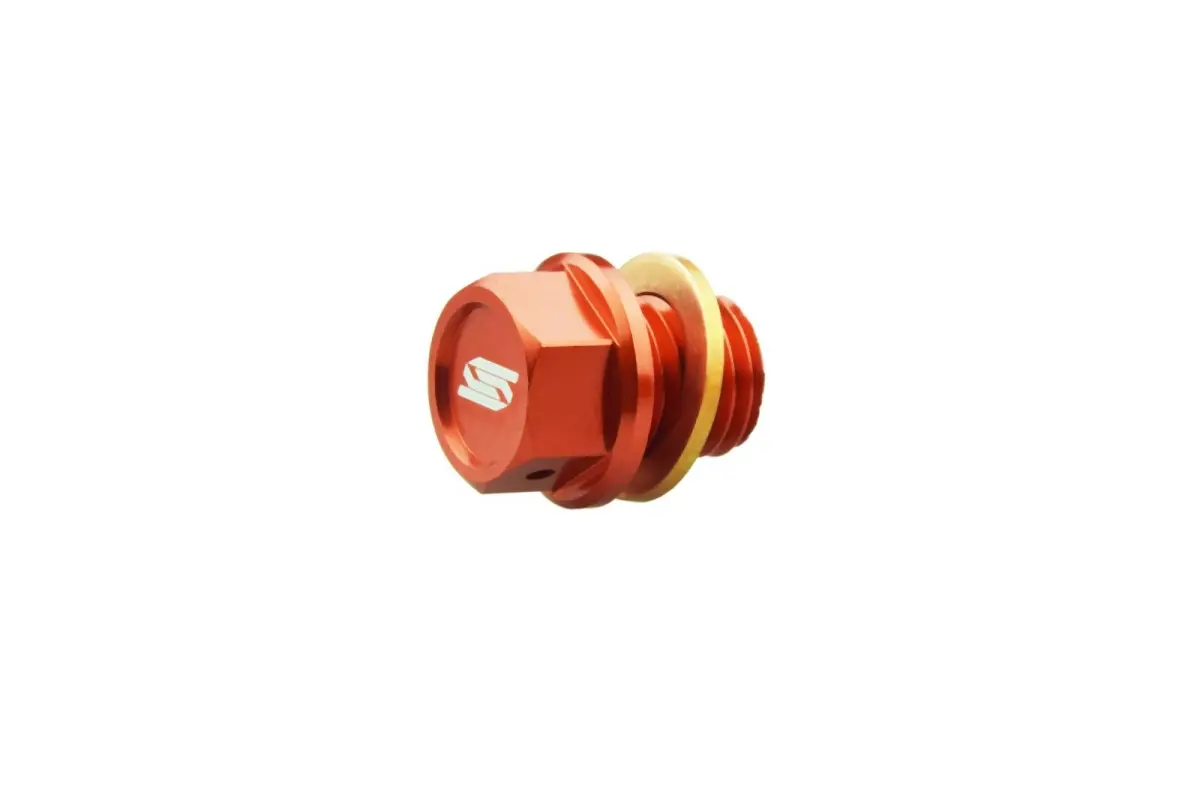 SCAR RACING vypouštěcí zátka oleje s magnetem KTM SX / SXF / EXCF, HUSQVARNA TC / TX / FE / FX, GAS GAS MC / EC / EX barva oranžová ( )