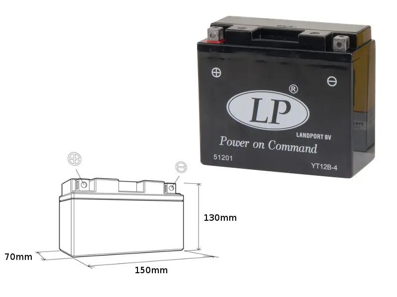 LANDPORT akumulátor YT12B-4 (MS LT12B-4) 12V 11AH 151X70X130 bezúdržbový - zalitý (6) (LANDPORT akumulátor YT12B-4 (MS LT12B-4) 12V 11AH 151X70X130)