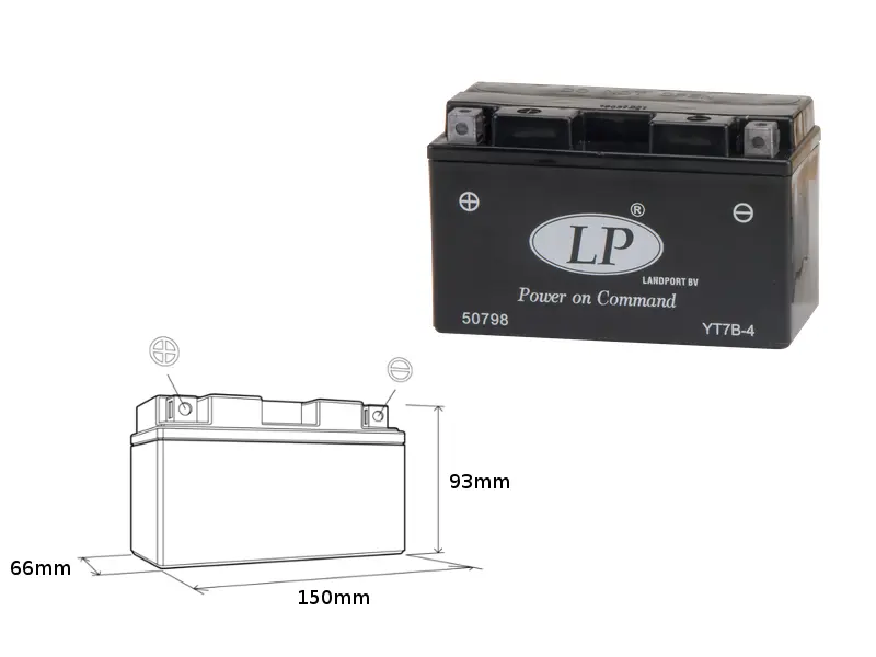 LANDPORT akumulátor YT7B-4 (MS LT7B-4) 12V 6,5AH 148X64X90 bezúdržbový - zalitý (6) (LANDPORT akumulátor YT7B-4 (MS LT7B-4) 12V 6,5AH 148X64X90)