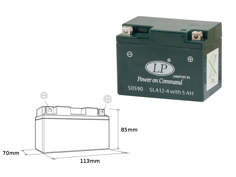 LANDPORT akumulátor SLA12-4S (MS SLA 12-4S) (YTX4L-BS) 12V 5AH (113x69x85mm) bezúdržbový - zalitý (10) (LANDPORT akumulátor SLA12-4S (MS SLA 12-4S))