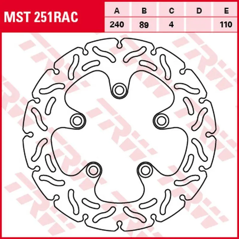 TRW ZF zadní brzdový kotouč KAWASAKI J 300 14-16, SUZUKI GSF 600/650/1200 BANDIT 94-06, SV 650 99-02, GSX/F 98-06, GSX-R 88-95, GSX-R 1100 89-97, GSX