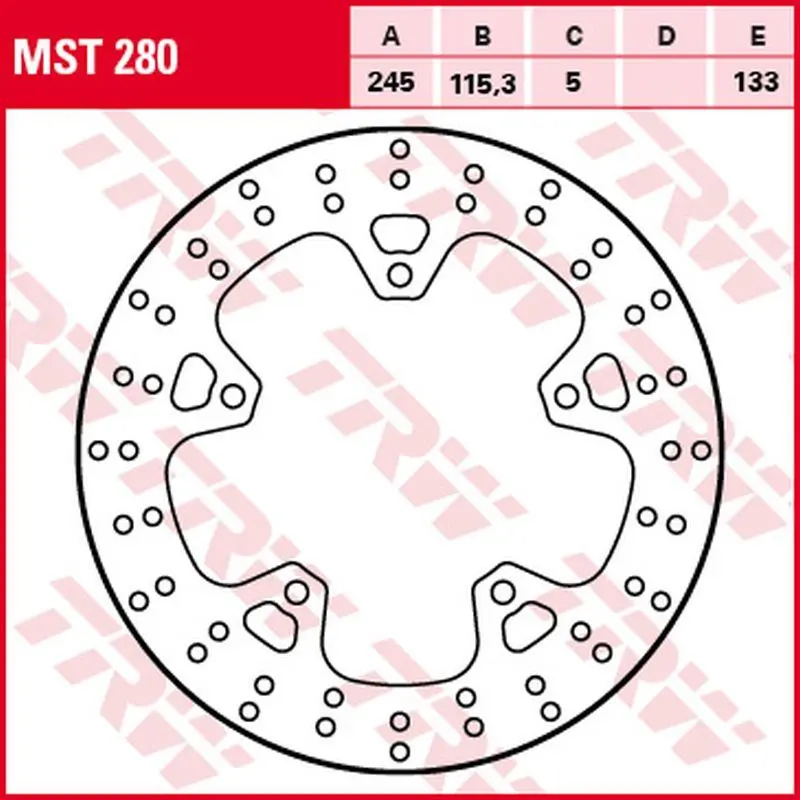TRW ZF zadní brzdový kotouč YAMAHA XJ6 600F DIVERSION, XJ6 600N/S 09-16, (245X115X5mm) (TRW ZF zadní brzdový kotouč YAMAHA XJ6 600F DIVERSION, XJ6)