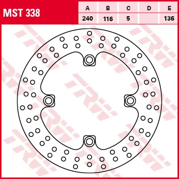 TRW ZF brzdový kotouč zadní HONDA CBR 500 / CB 500 F / X 13-, CBF 500 04-08, CB / CBF / CBR 600 / HORNET 04-15, CB / CBR 650 14-18, CBF 1000 06-16