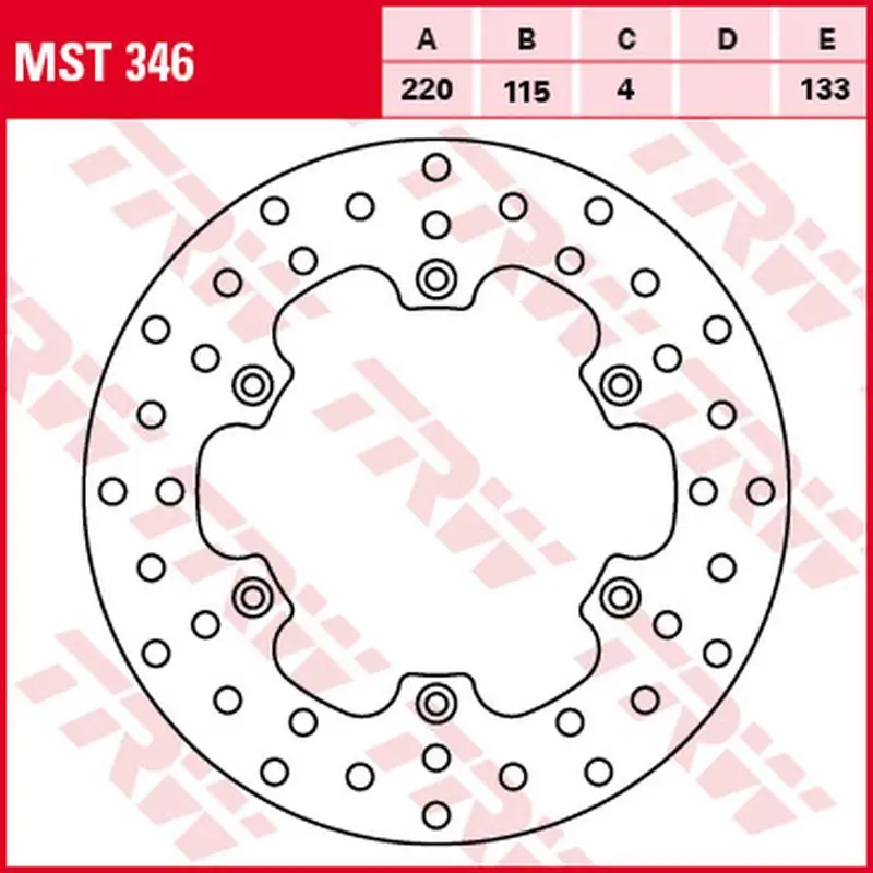 TRW ZF zadní brzdový kotouč YAMAHA DT 125R 91-06, DT 125X 05-06, TDR 125 93-96, WR 125 01-07, YZ 125 85-96, TT-R 250 93-00, WR 250 90-97, YZ 250 2T