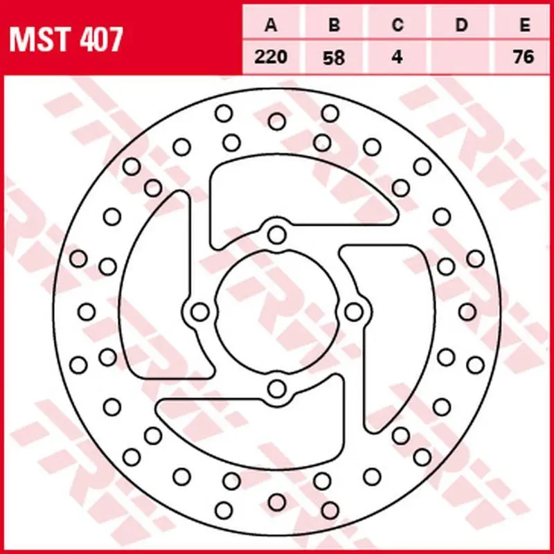 TRW ZF brzdový kotouč zadní DERBI DXR 200/250 04-08, YAMAHA YFS 200 BLASTER 88-07, YFM 350 WOLVERINE 95-05, YFZ BANSHEE 90-06, YFM 660R RAPTOR 01-05