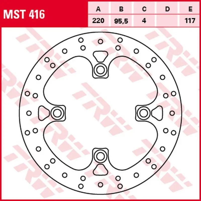 TRW ZF přední brzdový kotouč YAMAHA YFM 700 GRIZZLY 07-, (220X95,5X4mm) (TRW ZF přední brzdový kotouč YAMAHA YFM 700 GRIZZLY 07-, (220X95,5X4mm))
