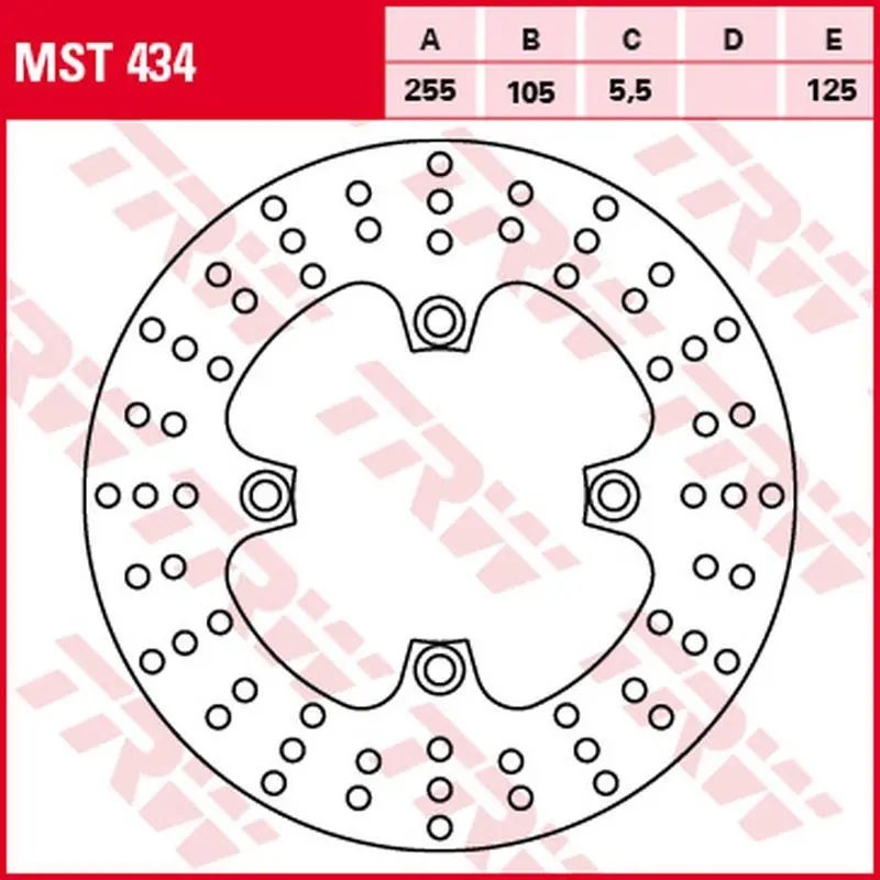 TRW ZF brzdový kotouč zadní TRIUMPH TIGER/XC 800 11-14, BONNEVILLE/SCRAMBLER/THRUXTON 865 04-16, BONNEVILLE 900 T100 16-, SPRINT 955/1050 99-10, TIGER
