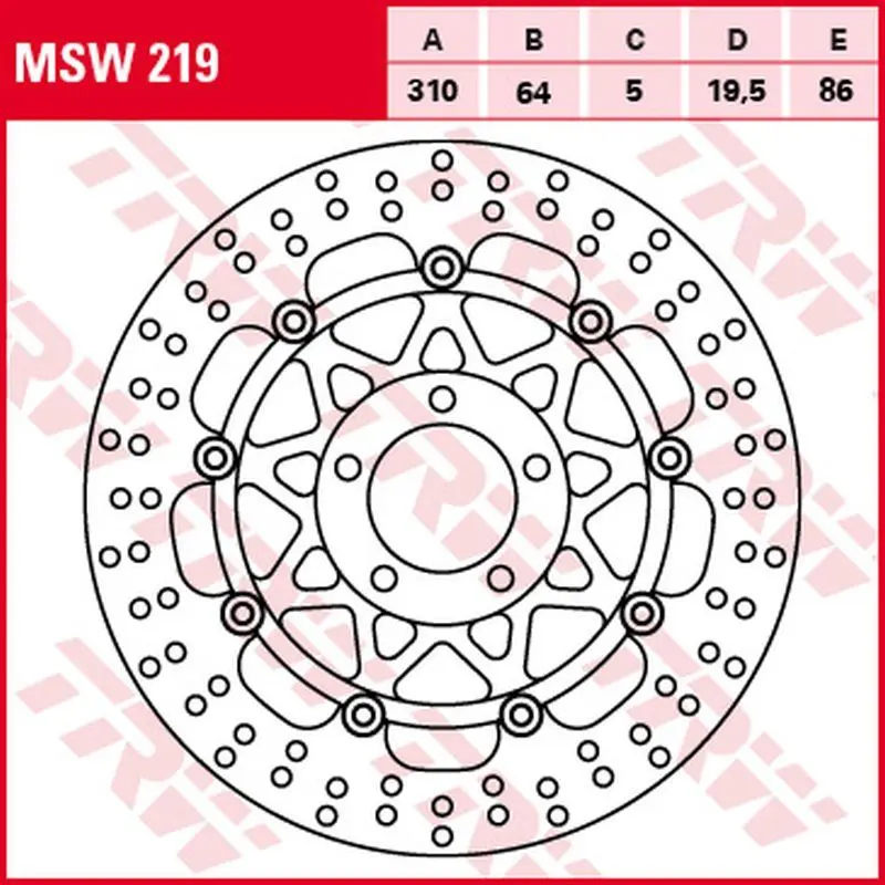 TRW ZF přední brzdový kotouč SUZUKI GSF 250 BANDIT 92-00, GSF 400 BANDIT 91-95, GS 500 89-08, RF 900R 94-97, GSF 1200 BANDIT 96-05, GSX 1200 99-01