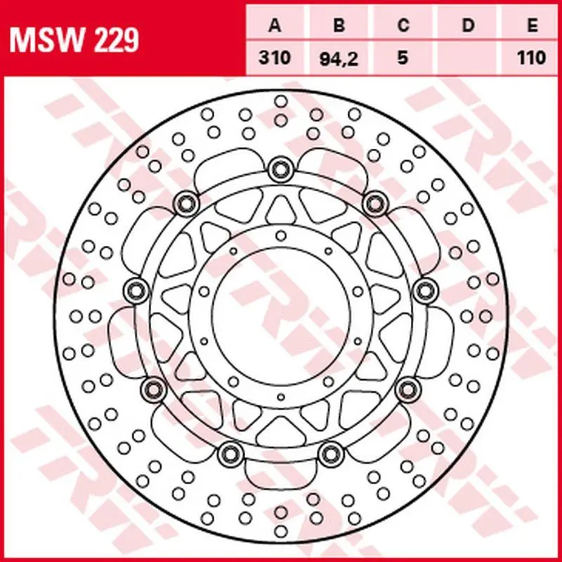 TRW ZF přední brzdový kotouč HONDA VFR 800F 14-, VFR 800X CROSSRUNNER 15-, (310X94X5mm) (TRW ZF přední brzdový kotouč HONDA VFR 800F 14-, VFR 800X)