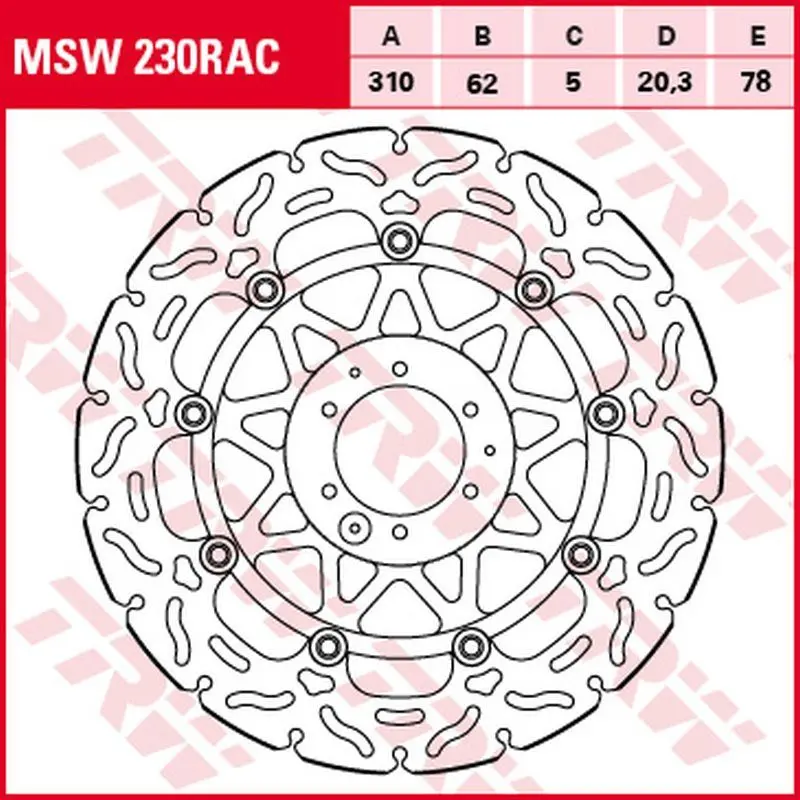 TRW ZF přední brzdový kotouč HONDA CRF 1000L 15-19 (310X62X5mm) WAVE (TRW ZF přední brzdový kotouč HONDA CRF 1000L 15-19 (310X62X5mm) WAVE)