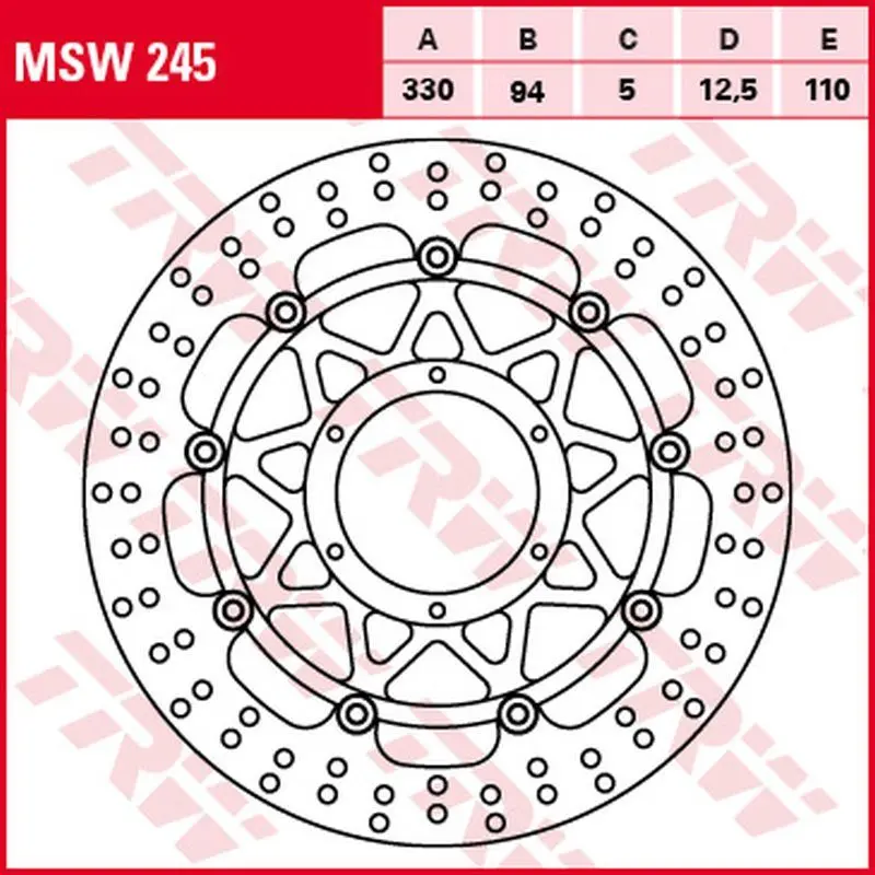TRW ZF přední brzdový kotouč HONDA CBR 900RR FIREBLADE 00-03 (330X94X5mm) (TRW ZF přední brzdový kotouč HONDA CBR 900RR FIREBLADE 00-03 (330X94X5mm))