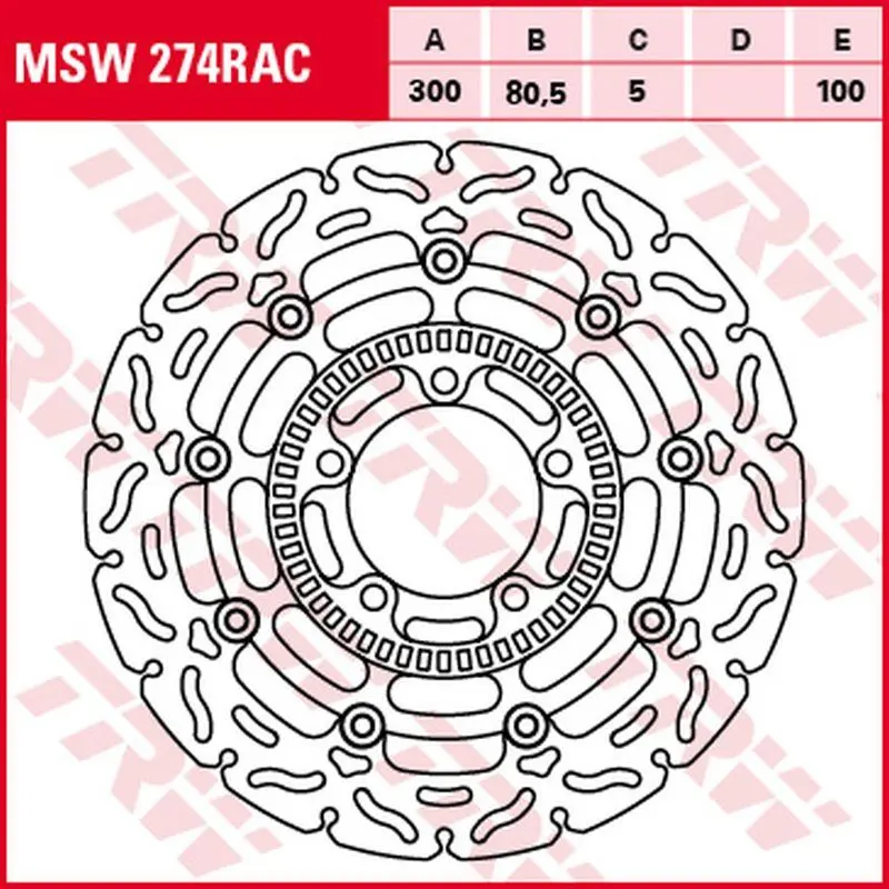TRW ZF přední brzdový kotouč KAWASAKI ER-6F/N 06-16, KLE 650 VERSYS 07-, VULCAN 650S 15-, (300X80,5X5mm) WAVE (TRW ZF přední brzdový kotouč KAWASAKI)