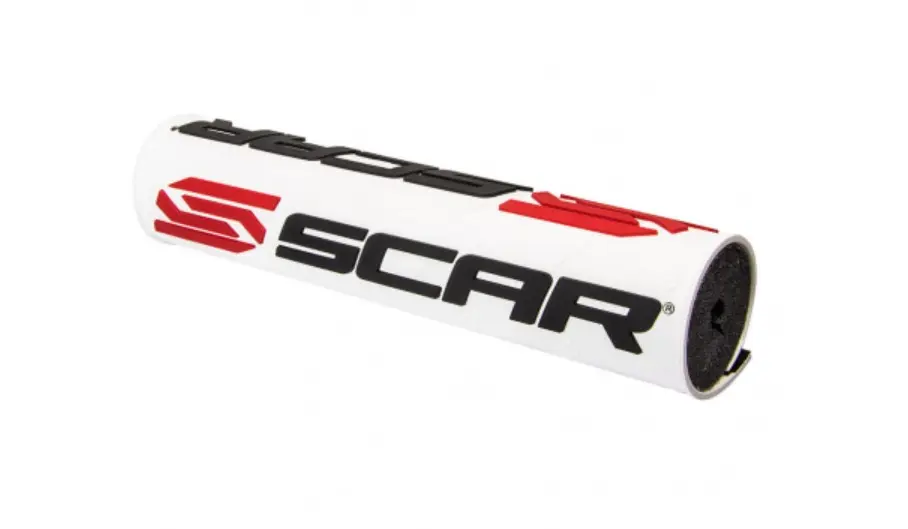 SCAR RACING pěnový chránič hrazdy řidítek (250mm) barva bílá s logem SCAR ( )