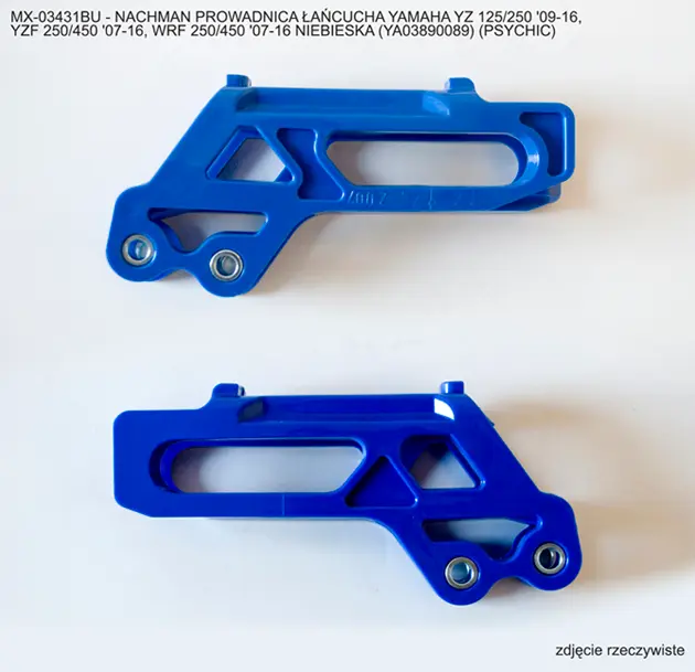PSYCHIC vodítko řetězu YAMAHA YZ 125/250 09-25, YZF 250 07-23, YZF 450 07-22, WRF 250/450 07-25 barva modrá (YA03890089) (PSYCHIC vodítko řetězu)