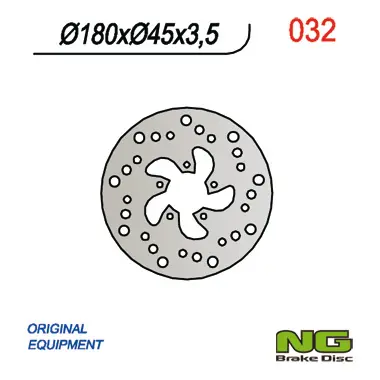 NG přední/zadní brzdový kotouč GAS GAS PAMPERA 125/250/370 98, EC 50 99, TXT BOY 50 00-02, (180X45X3,5mm) (5X6,5mm) (NG přední/zadní brzdový kotouč)