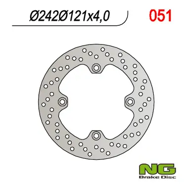 NG přední brzdový kotouč SUZUKI DR 600 85-89 (242X121X4) (4X10,5mm) (NG přední brzdový kotouč SUZUKI DR 600 85-89 (242X121X4) (4X10,5mm))
