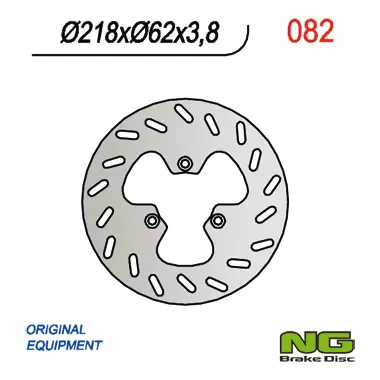 NG zadní brzdový kotouč YAMAHA DT50R 03-08DT 50X/SM 07-11, XT 125 X 05-12 (218x62x3,5) (NG zadní brzdový kotouč YAMAHA DT50R 03-08DT 50X/SM 07-11, XT)