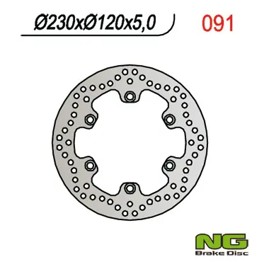NG zadní brzdový kotouč KAWASAKI KLR 650 90-07, KLE 500 91-07 (230x120x5) (6x10,5mm) (NG zadní brzdový kotouč KAWASAKI KLR 650 90-07, KLE 500 91-07)