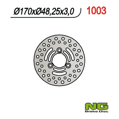 NG přední brzdový kotouč SUZUKI LTZ 250/400, LTA 400/500, LTF 400/500 (170 x48x3)(3x10,50mm) (NG přední brzdový kotouč SUZUKI LTZ 250/400, LTA)