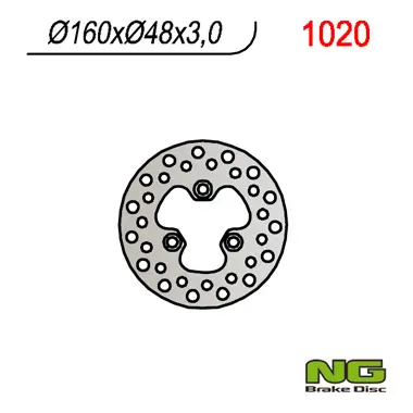 NG přední brzdový kotouč SUZUKI LTR 450 (06-12) (160x48x3) (3x10,5mm) (NG přední brzdový kotouč SUZUKI LTR 450 (06-12) (160x48x3) (3x10,5mm))
