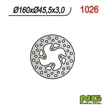 NG zadní brzdový kotouč KTM 65 SX 98-23 (160mm) (160x45,5x3) (4x6,5mm) (NG zadní brzdový kotouč KTM 65 SX 98-23 (160mm) (160x45,5x3) (4x6,5mm))
