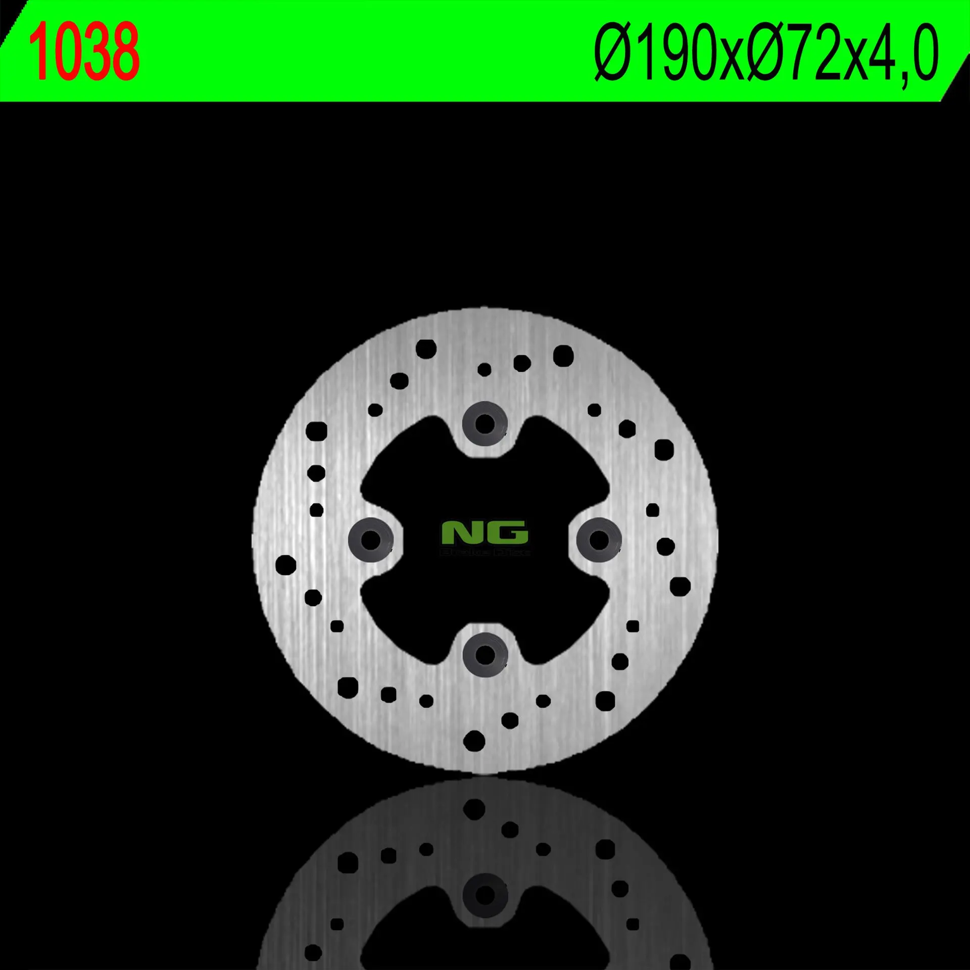 NG přední brzdový kotouč HONDA CH 250 (190X72X4mm) (4 otvory 10,5mm) (NG přední brzdový kotouč HONDA CH 250 (190X72X4mm) (4 otvory 10,5mm))
