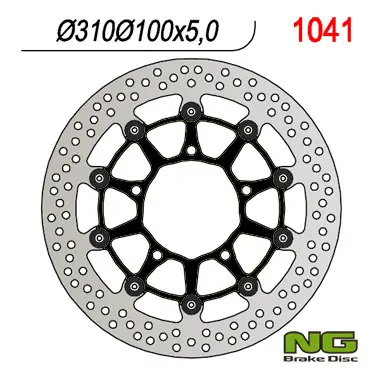 NG přední brzdový kotouč SUZUKI GSXR 600 06-07, 750 06, 1000 05-08, VZR 1800 06-13, VLZ 1800 17 (310X100X5,0mm) (5X10,5mm) plovoucí (NG přední)