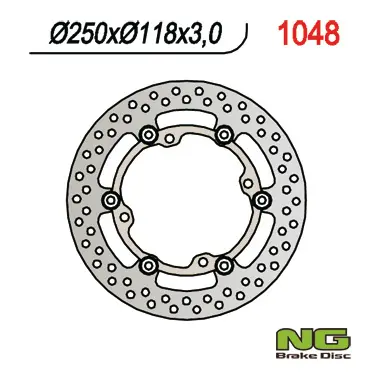 NG přední brzdový kotouč SUZUKI RMZ 450 05-14, RMZ 250 07-14 plovoucí (250X118X3mm) (4X9,5mm) (NG přední brzdový kotouč SUZUKI RMZ 450 05-14, RMZ 250)