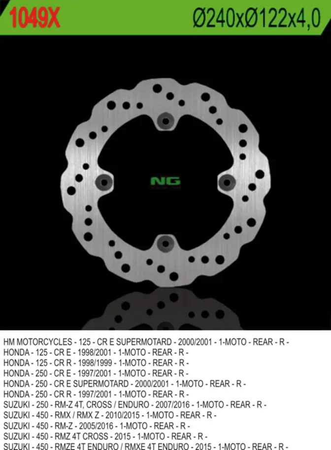 NG zadní brzdový kotouč SUZUKI RMZ 450 05-20, HONDA CR 125 98-99, CR 250 97-01, RMZ 250 07-18 (240X122X4) WAVE ( )