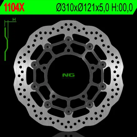 NG přední brzdový kotouč SUZUKI B-KING 07-13, GSF650/1250 07-16, GSXF650/1250 10-18, GSXR1300 08-18,(310X121X5mm) (5X10,5mm) WAVE plovoucí (NG přední)