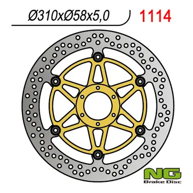 NG přední brzdový kotouč HONDA CBR 1100 XX 97-98 (310X58X5) (6X6,5mm) (NG přední brzdový kotouč HONDA CBR 1100 XX 97-98 (310X58X5) (6X6,5mm))