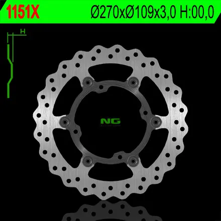 NG přední brzdový kotouč KAWASAKI KXF 250/450, plovoucí 270mm (270X109X3,0) 4 otvory průměr 9,5mm WAVE ( )