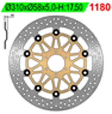 NG přední brzdový kotouč HONDA CB 1000 BIG ONE 93-96, VFR 750 R 88-91 (310X58X5mm) (6X6,5mm) plovoucí (na objednávku) (NG přední brzdový kotouč HONDA)