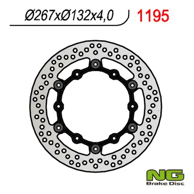NG přední brzdový kotouč YAMAHA RD/XZ/FZ/XJ/FZX/XV (plovoucí) (267X132X4) (NG přední brzdový kotouč YAMAHA RD/XZ/FZ/XJ/FZX/XV (plovoucí) (267X132X4))