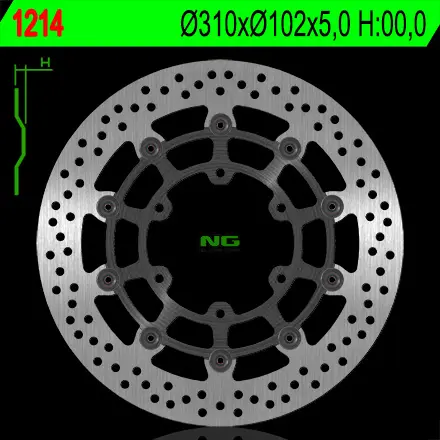 NG přední brzdový kotouč SUZUKI GSXR 600/750 08-18, GSXR 1000 09-16, GSX 750Z 08-21 (310X102X5mm) (6X8,5mm) plovoucí (NG přední brzdový kotouč SUZUKI)