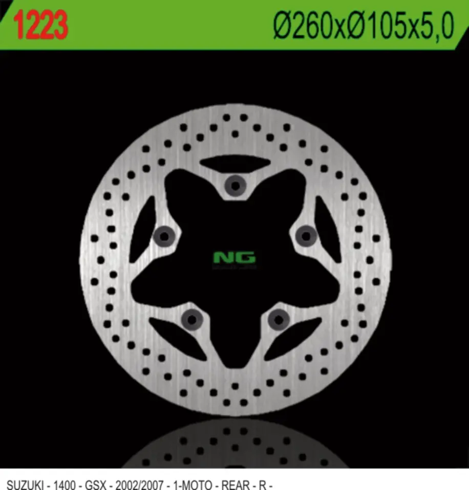 NG brzdový kotouč zadní SUZUKI GSX 1400 02-07 (260X105X5) (5X10,25mm) (NG brzdový kotouč zadní SUZUKI GSX 1400 02-07 (260X105X5) (5X10,25mm))