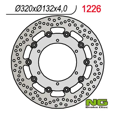 NG přední brzdový kotouč YAMAHA XT660 X 04-16 320 mm (320X132X4) (plovoucí)(6X8,50mm) ( )