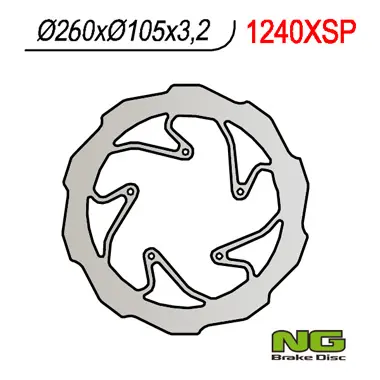 NG přední brzdový kotouč BMW G 450X 08-11 (260X105X3,2) WAVE (5X6,00mm) (NG přední brzdový kotouč BMW G 450X 08-11 (260X105X3,2) WAVE (5X6,00mm))