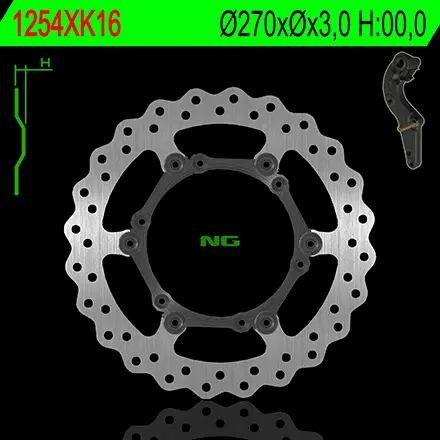 NG přední brzdový kotouč s adaptérem OVERSIZE KTM / HUSABERG 270X3 (NG1254XK16) WAVE plovoucí (NG přední brzdový kotouč s adaptérem OVERSIZE KTM /)