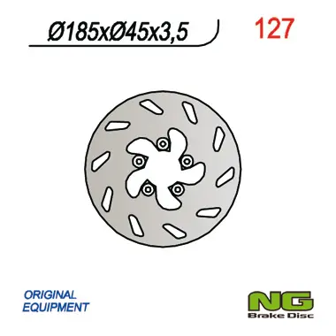 NG brzdový kotouč zadní KTM EXC 50 99-00 (185X45X3,5) (NG brzdový kotouč zadní KTM EXC 50 99-00 (185X45X3,5))