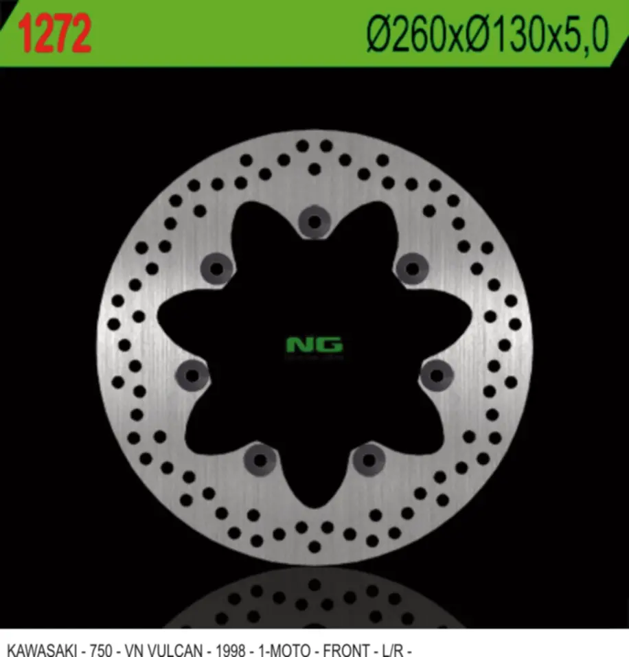 NG přední brzdový kotouč KAWASAKI VN750 VULCAN (260X130X5mm) 7 otvorů průměr 10,5 (NG přední brzdový kotouč KAWASAKI VN750 VULCAN (260X130X5mm) 7)