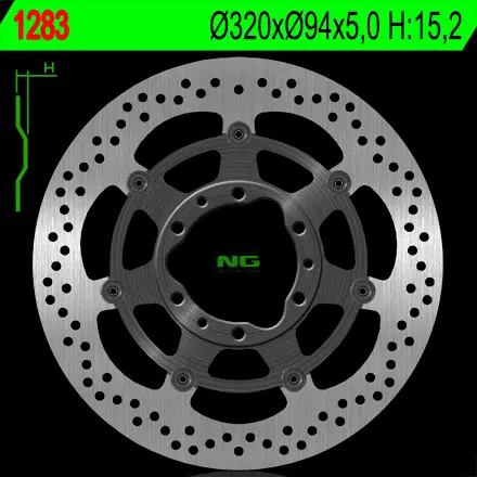NG přední brzdový kotouč HONDA CBR 1000RR 08-17 (320X94X5) (6X6,5mm) - nahrazený NG1621G - výprodej (NG přední brzdový kotouč HONDA CBR 1000RR 08-17)