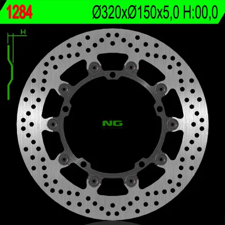 NG přední brzdový kotouč TRIUMPH SPEED TRIPLE 1050 08-17, SPRINT 1050 10-14 (320X150X5) (5X10,5mm) plovoucí (NG přední brzdový kotouč TRIUMPH SPEED)