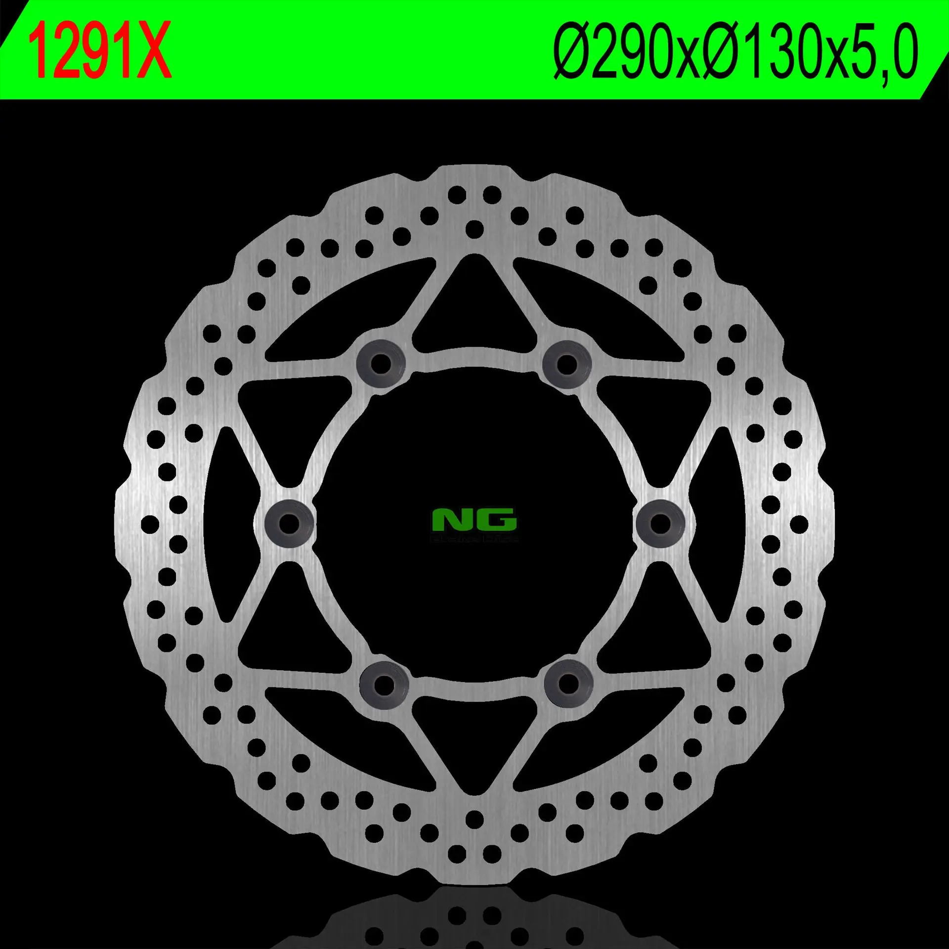 NG přední brzdový kotouč KAWASAKI EX 250R NINJA 07-14 (290X130X5) (6X10,5mm) WAVE (NG přední brzdový kotouč KAWASAKI EX 250R NINJA 07-14 (290X130X5))